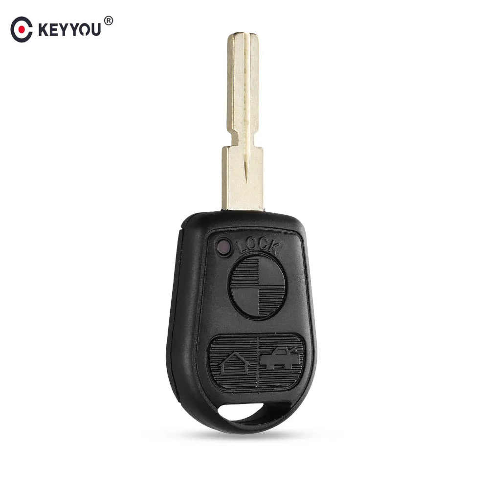 KEYYOU-funda de repuesto para llave de coche, hoja sin cortar de 3 botones, carcasa para llave remota para BMW E31 E32 E34 E36 E38 E39 E46 Z3, funda para llave sin cortar