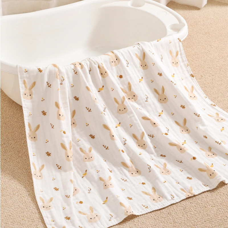 ทารกแรกเกิดผ้าเช็ดตัวเด็ก 4 ชั้นผ้าฝ้าย Swaddle ผ้าห่มทารกผ้าปูที่นอนผ้าพันคอผ้าห่มรถเข็นเด็กเด็กผ้าเช็ดตัว