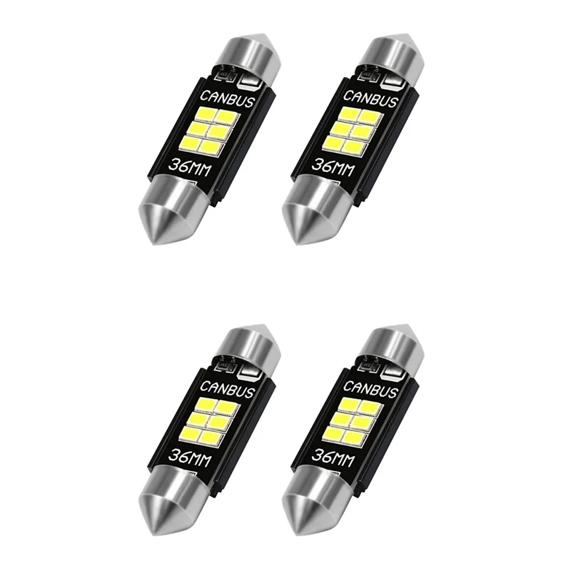 4x extremamente brilhante 400 lúmens 3020 chipset canbus lâmpadas led sem erros 36mm festão de3175 6428 xenon branco