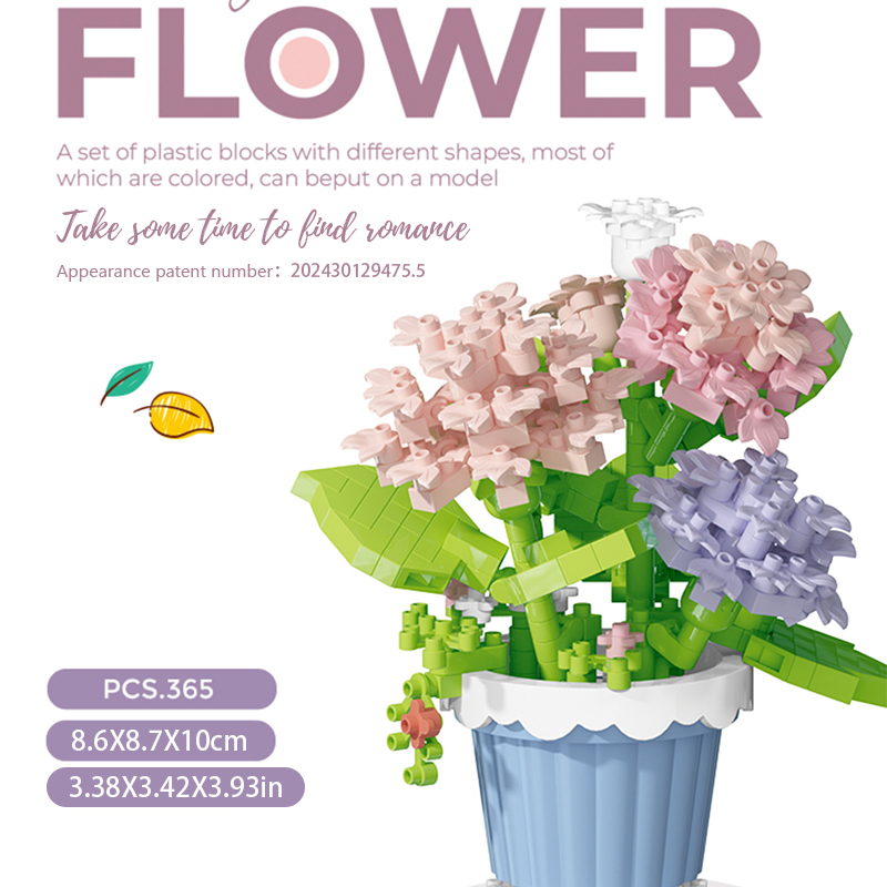 Bouwsteen Bloem Simulatie Boeket Kleine Deeltjesassemblage Puzzel Speelgoed Kinderen Handgemaakt Diy Potblad Ornament