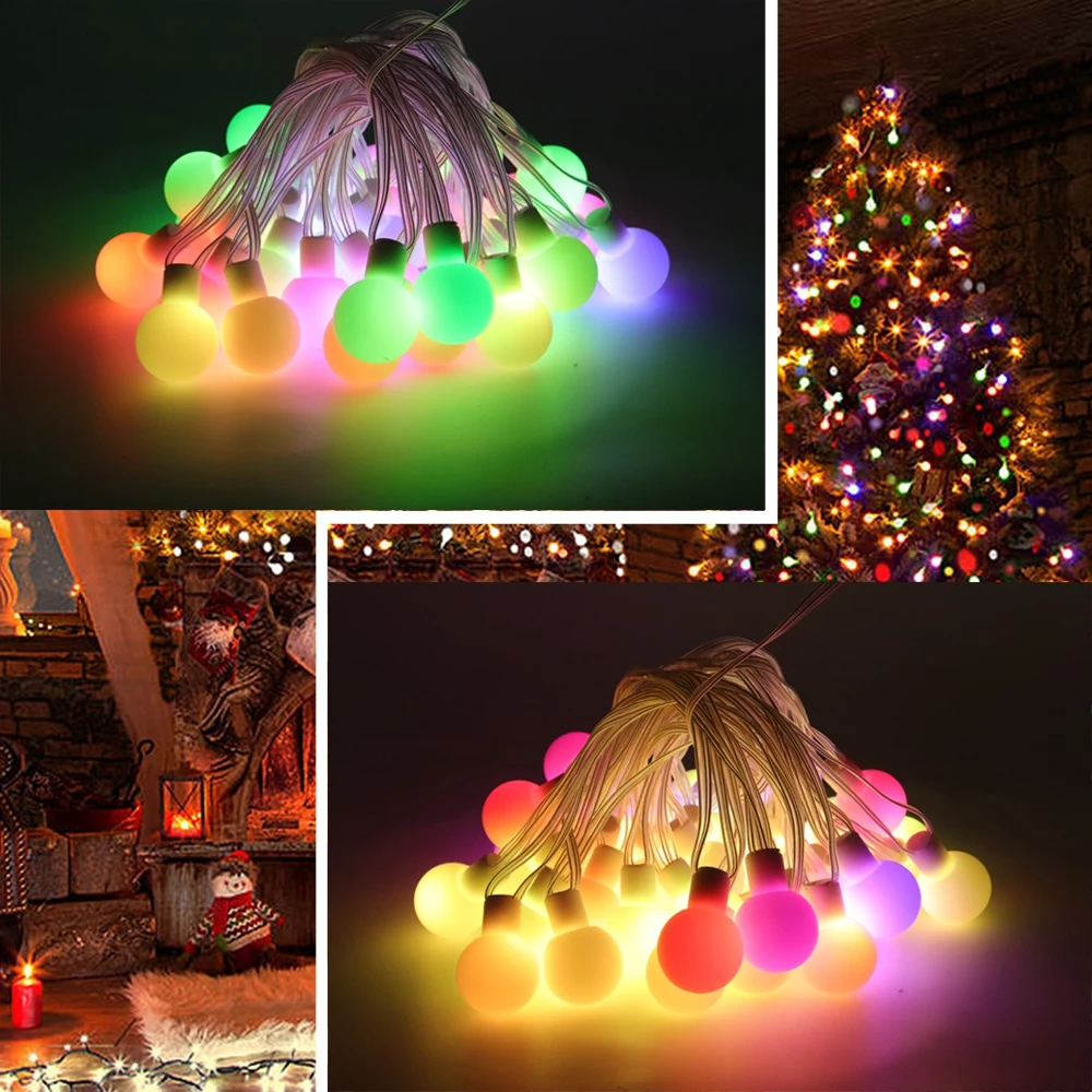 WS2812B Dream Color RGB LED Round Ball String Lights Christmas Party Birthday Decoration Addressable Individually IP67 DC5V