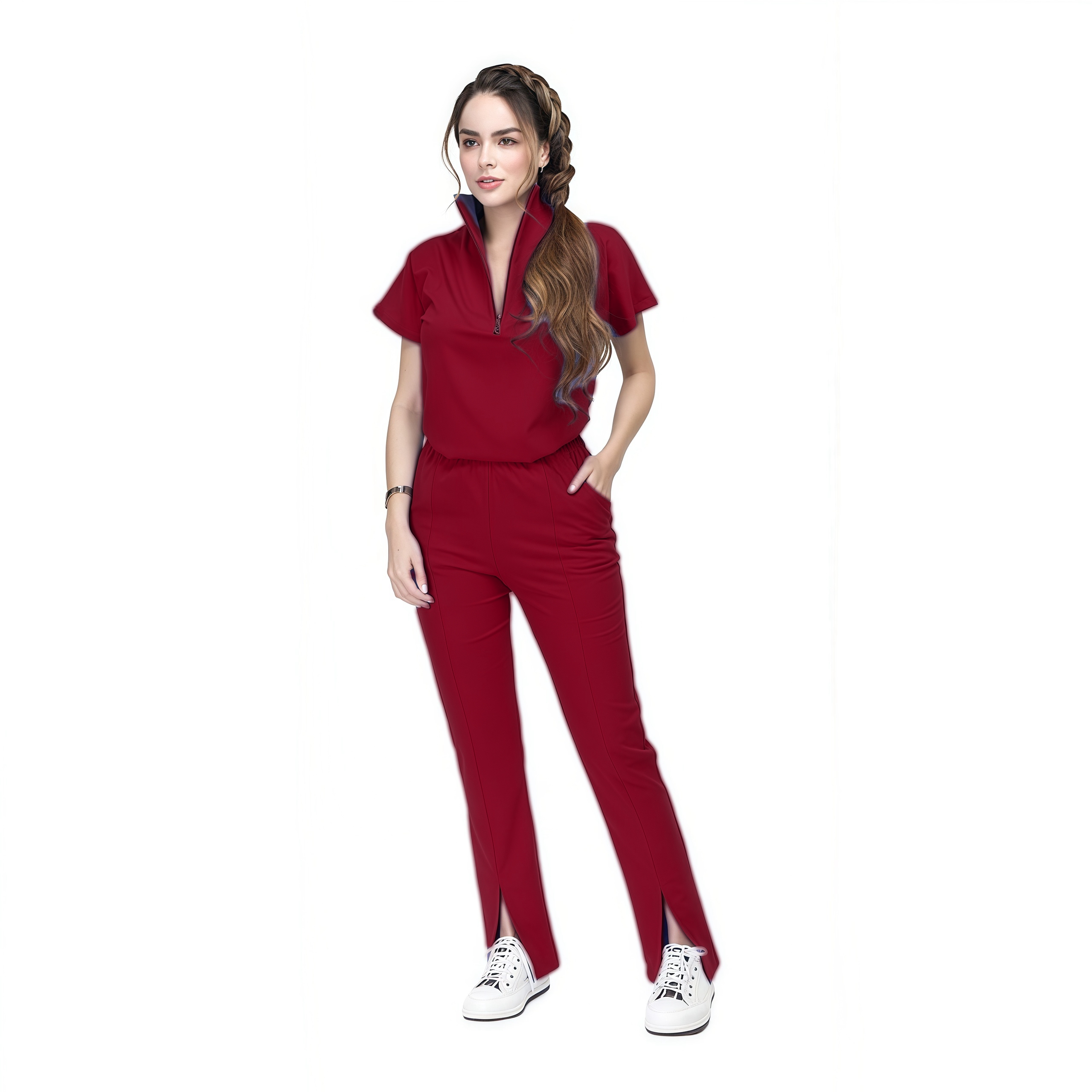 High Quality Multi Color Tunic Spa Work Suit Nurses Hospital Uniform Scrub Sets Women Zipper Set Short Sleeve Medical Uniforms