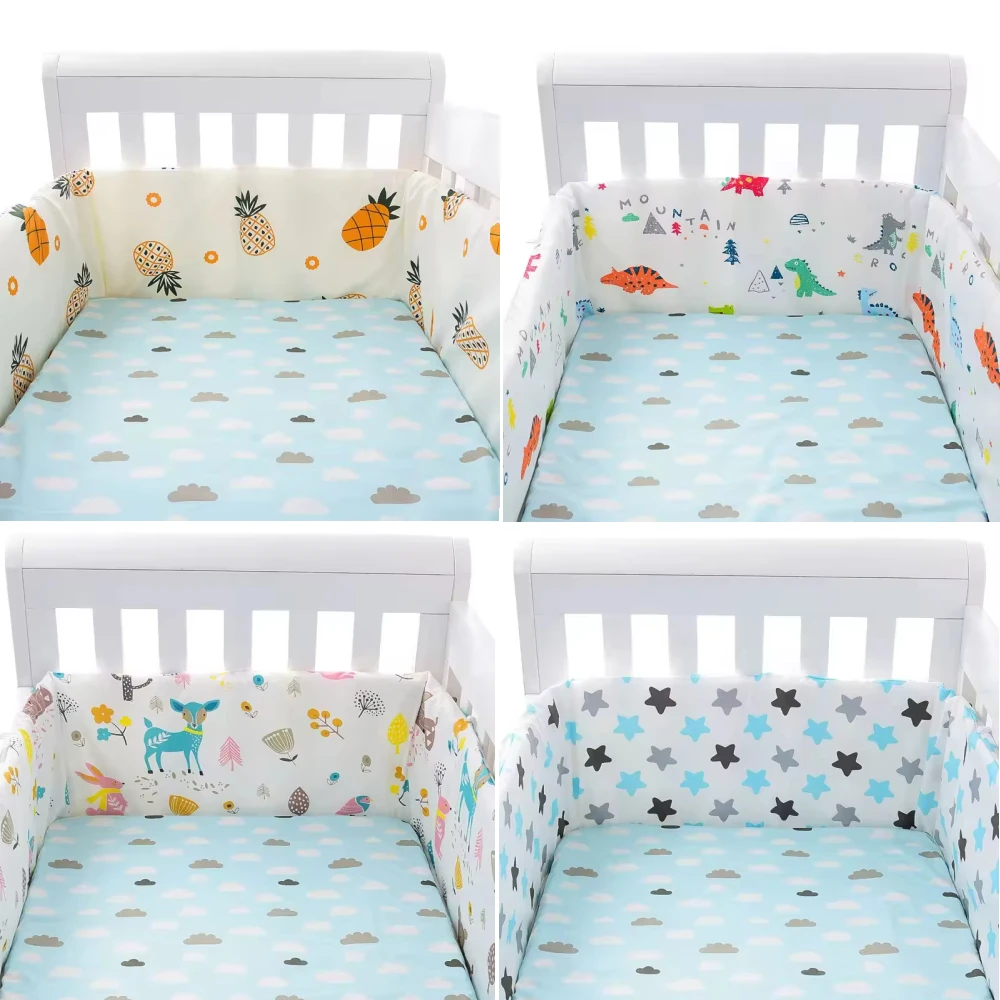 Parachoques de algodón infantil Chichonera Protector de cuna de bebé cama de recién nacido cojín de barrera trenzada para seguridad de niños Bebe Cunas