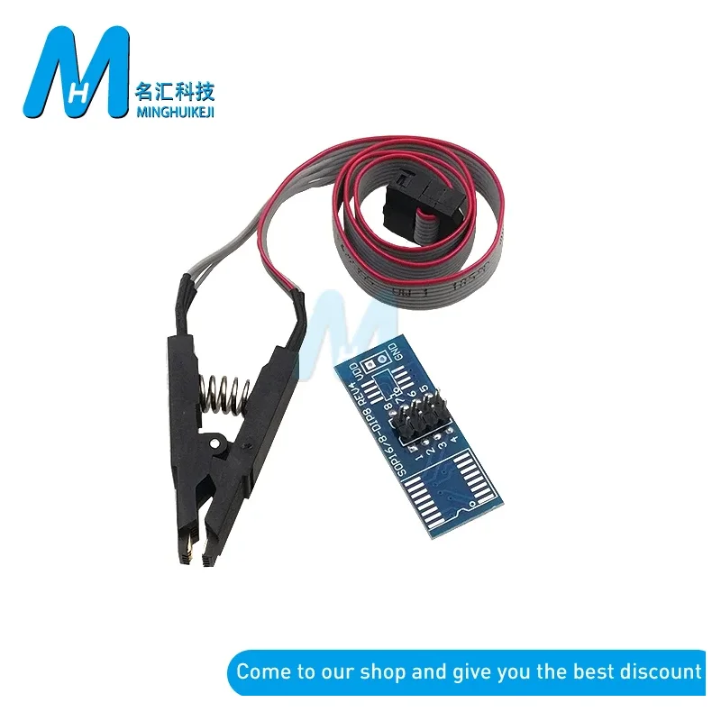 CH341A CH341 24 25 Series EEPROM Flash BIOS programador USB con Software y controlador + Clip de prueba SOIC8 SOP8 para EEPROM 93/25/24CXX