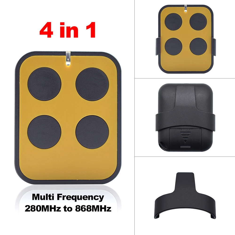 Duplicador de Control remoto de puerta, abridor de puerta de garaje multifrecuencia, transmisor Keyfob 4 en 1, 280MHz-868MHz, código rodante Compatible con Nice CAME CLEMSA PUJOL SOMFY RTS y así sucesivamente