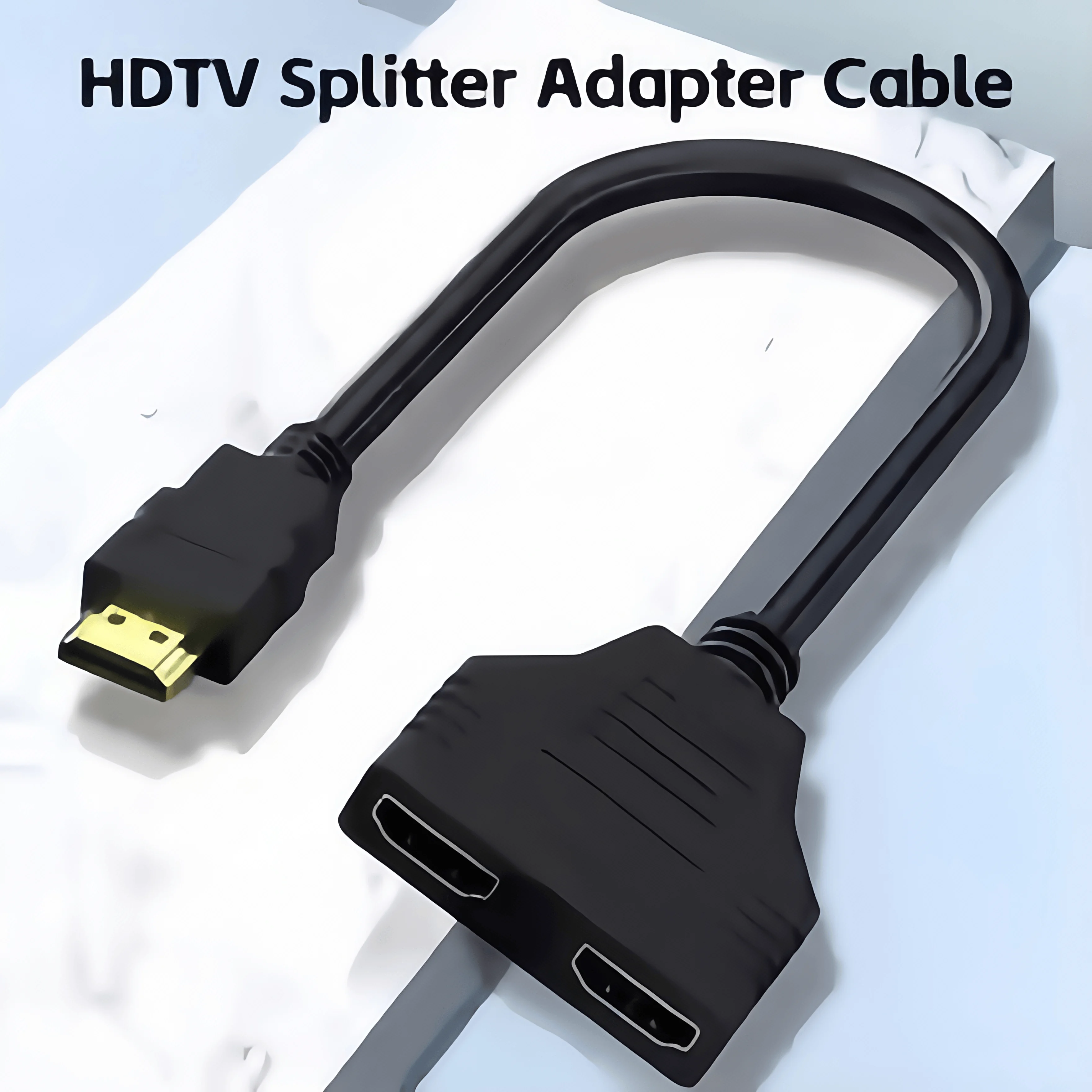 1 auf 2 HDMI-Splitter-Adapter – 1080P HD-Signalduplikator, männlich auf 2 weiblich Y-Kabel für Dual-Monitor/TV-Setup