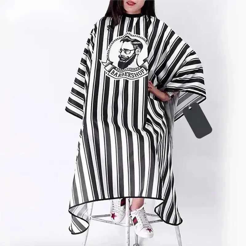 Hairdressing Bibs Retro Stripes Non-Stick ผ้ากันเปื้อนอบผมสบายและ Breathable Hairdressing อุปกรณ์ Hairdressing Bibs