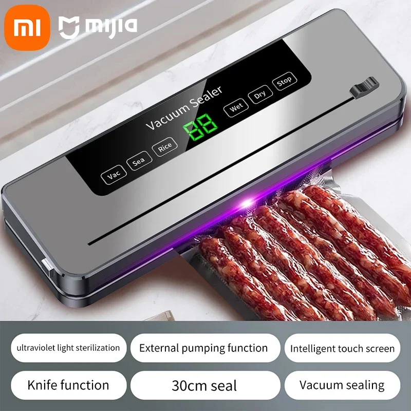 Xiaomi Electric Vacuum Sealer Machine Dry/Wet Food Packaging Vacuum Sealing Bags Food Storage Vacuum Packaging Machine Kitchen