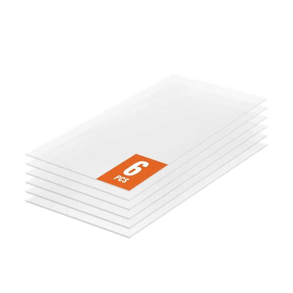 6 Pack 2x4 Feet Polycarbonate Greenhouse Roof Panels 016 Inch Clear Sheets Durable UV Resistant Lightweight Building Materials