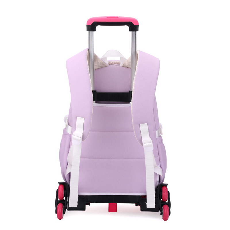Sac à Dos d'École à Roulettes pour Adolescentes, Cartable à Roulettes, Sacs de Voyage pour Étudiants et Enfants, Notification