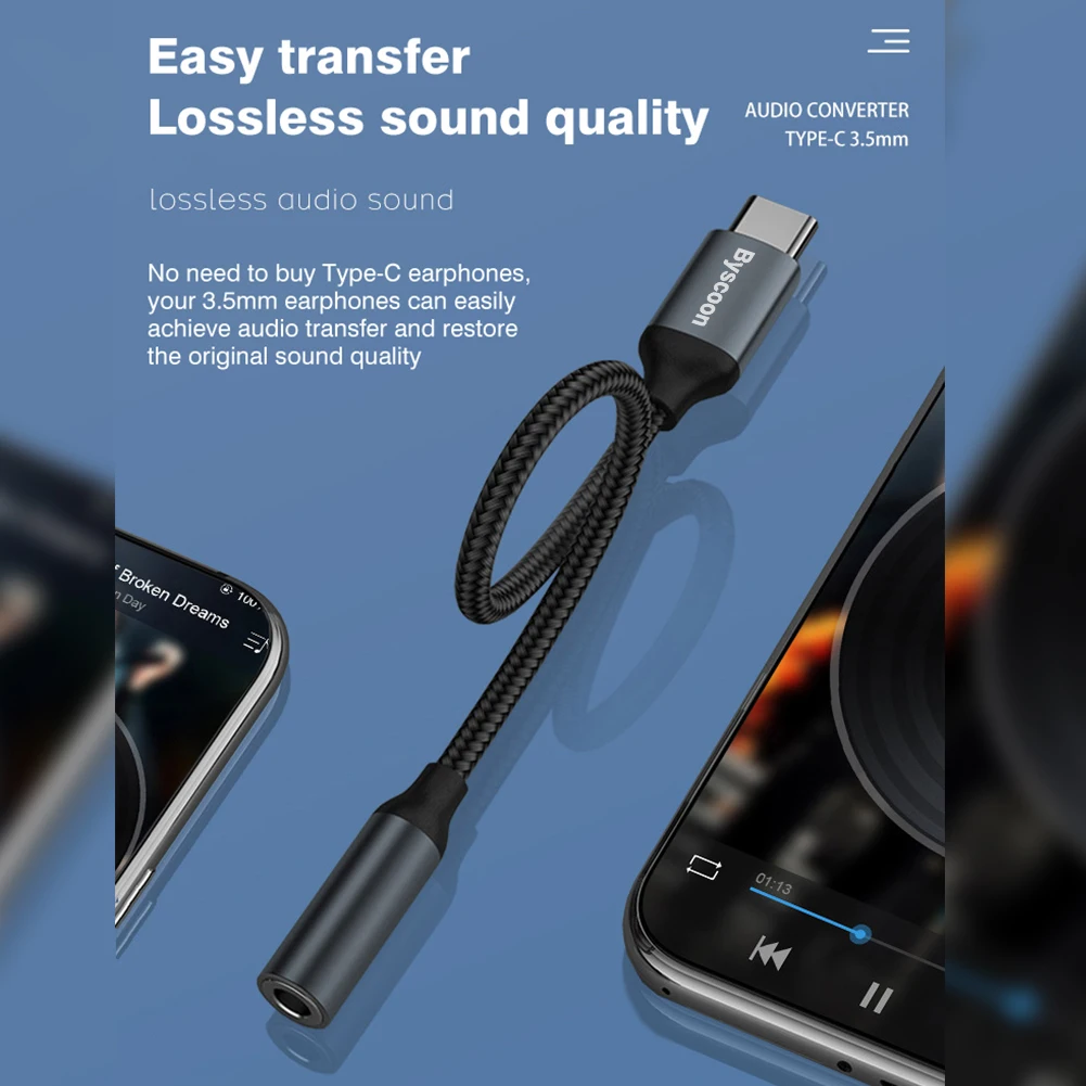 Byscoon USB Tipo C A 3,5mm Adattatore Aux Tipo-c 3 5 Jack Cavo Audio Per Samsung Galaxy S22 S21 S20 FE Ultra Nota 20 10 Plus