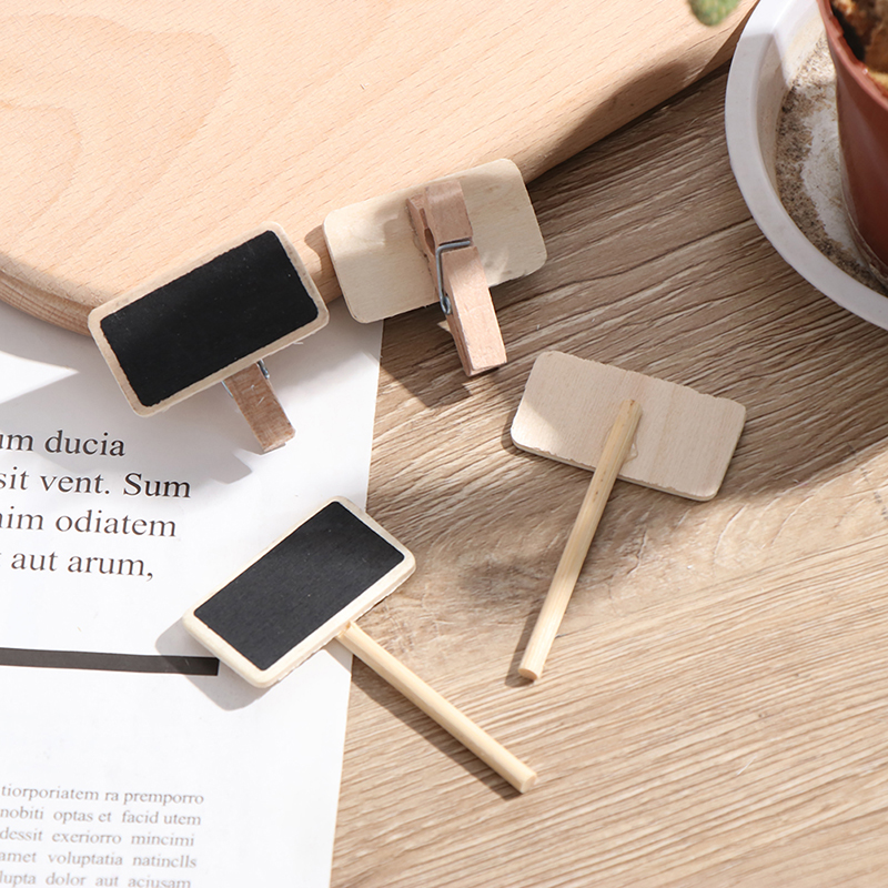 50pcs Mini lavagna in legno messaggio rettangolare in ardesia schede Memo Label segni prezzo Digit Table