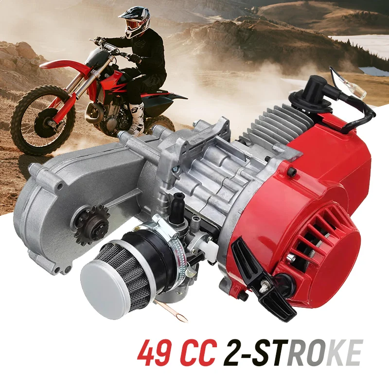 Motor de partida por tração de dois tempos 49cc para mini dirtbike moto scooter atv buggy 4 rodas quad pit pocket bicicleta cross