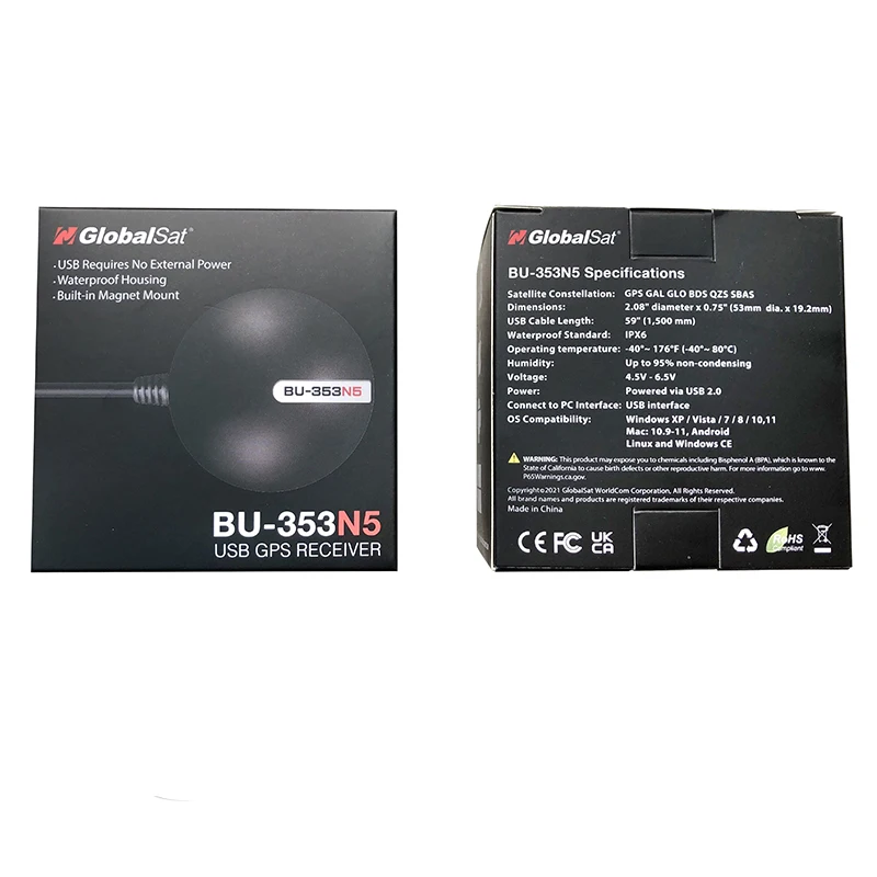 Wasserdichte BU-353N5 ersetzen BU-353S4/bu353s4 globalsat gps empfänger kabel gps mit usb interferface media tek ag3335mn