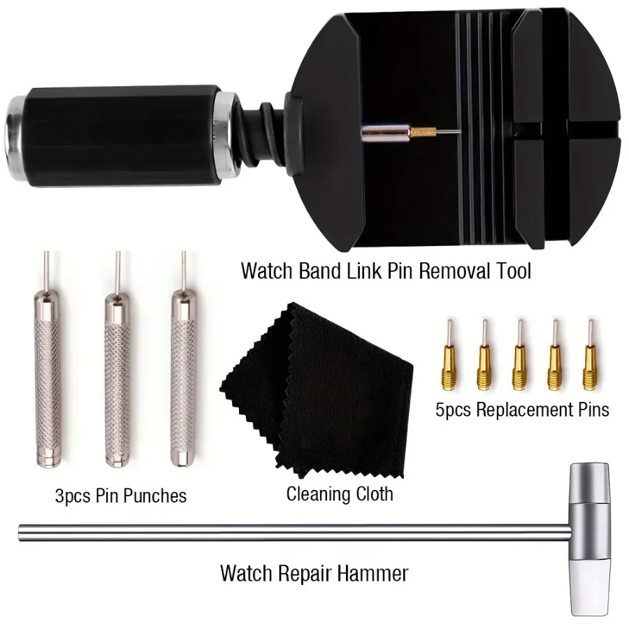 ชุดเครื่องมือถอดลิงค์นาฬิกา, เครื่องมือสายนาฬิกาสายโซ่ Pin Remover ชุดเครื่องมือซ่อมแซมสําหรับการปรับสายนาฬิกา, Watc