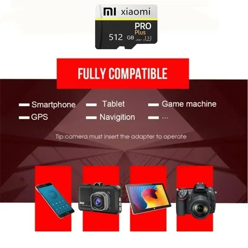 Xiaomi Micro TF SD-карта 256 ГБ 512 ГБ 1 ТБ 2 ТБ Карта памяти Class10 TF-карта 512 ГБ TF Minisd Флэш-память USB-накопитель Бесплатный адаптер