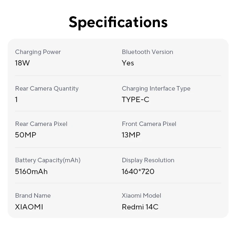 Smartfony Xiaomi Redmi 14C NFC MediaTek Helio G81-Ultra 6,88 ekran 120 Hz podwójny aparat z IA 50 MP