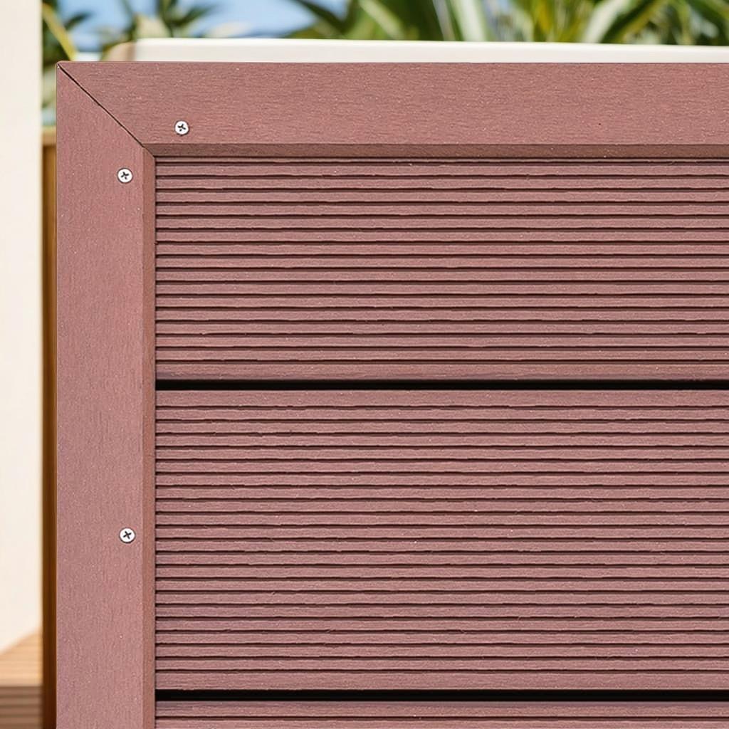 Brown WPC Floor Element for solar Shower - 101x63x55 cm Durable Outdoor Base