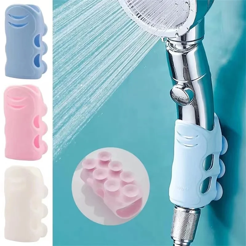 Soporte para cabezal de ducha, cabezal de ducha sin perforaciones, soporte de montaje en pared, ventosa de silicona, No necesita taladro para mármol, vidrio y cerámica