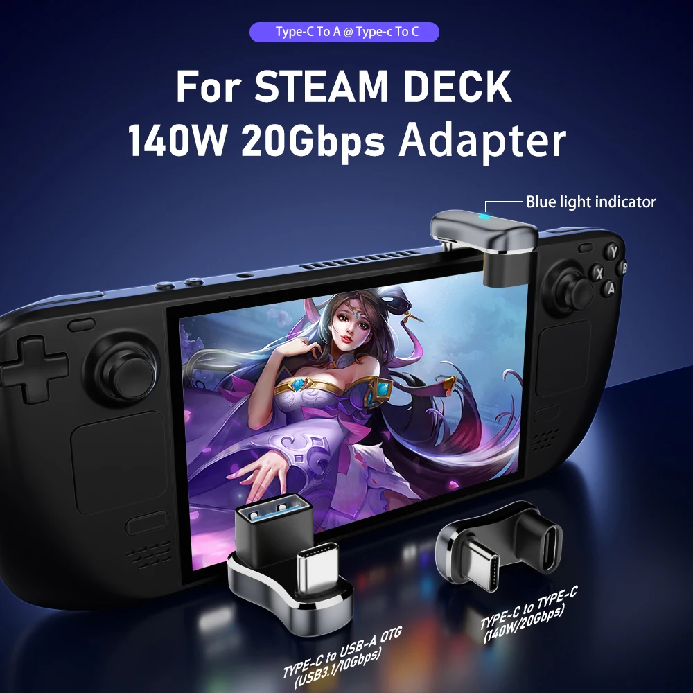 180 stopniowy Adapter USB C USB-C Adapter do szybkiego ładowania 20Gbps PD 140W Adapter do urządzeń parowych