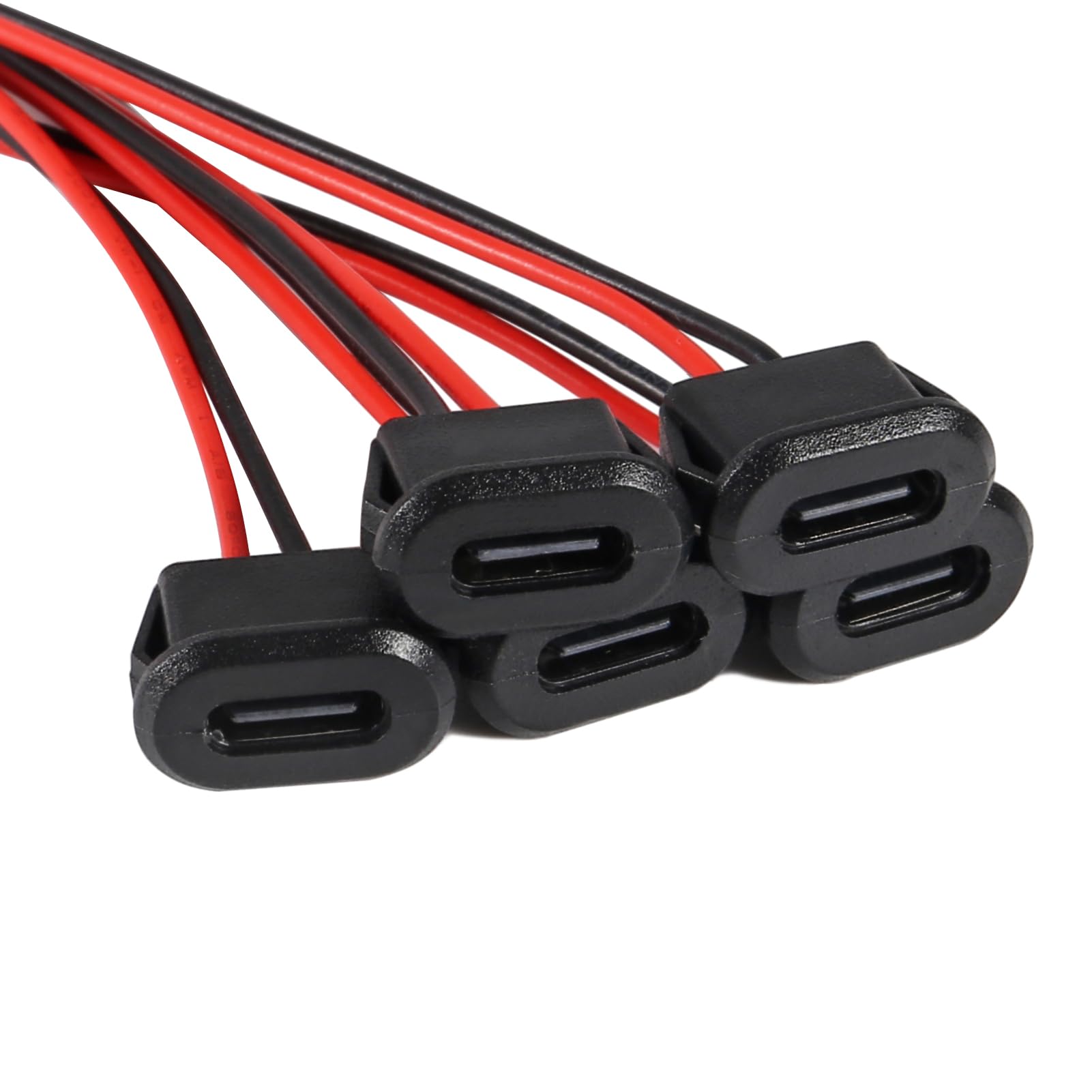 5/10/20pcs Type-C Female Chassis 2 Pin Type-C Female Socket Connector Waterproof Jack Female Charging Port with Card Buckle