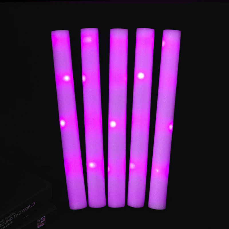 15/30Pcs RGB LED 파티 용품 글로우 벌크 다채로운 LED 글로우 스틱 폼 스틱 응원 튜브 어두운 빛 생일 결혼식