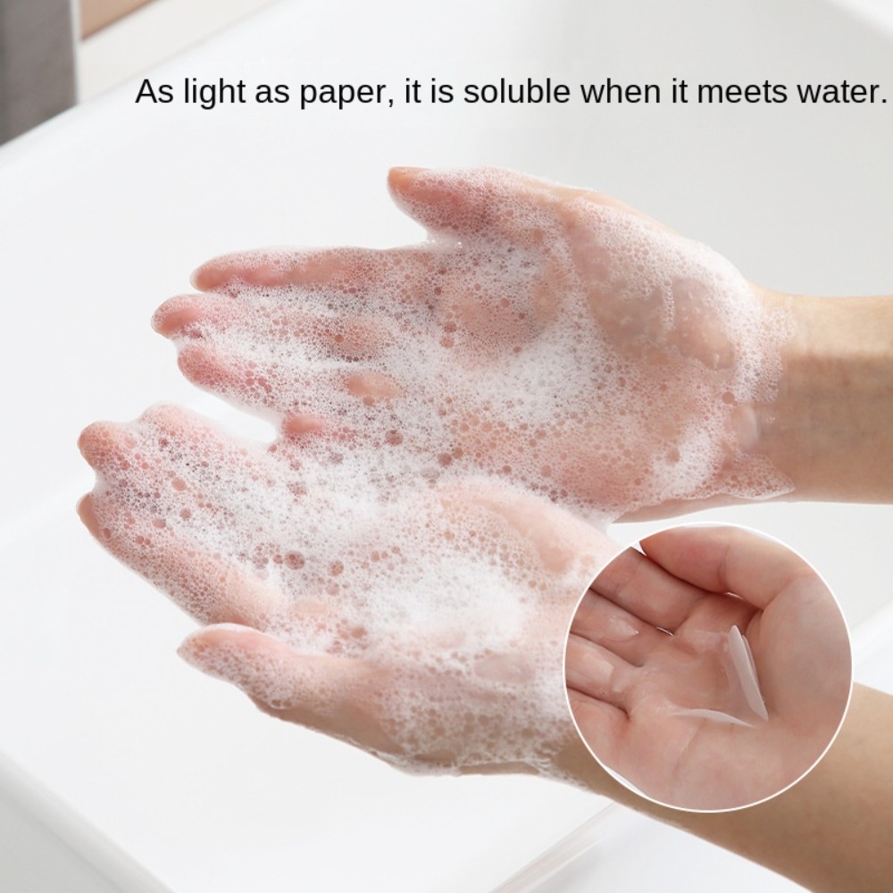 Panda sabão para viagens, 50 partes de uma caixa, caixa portátil, descartáveis mini folhas de sabão, para camping e caminhadas