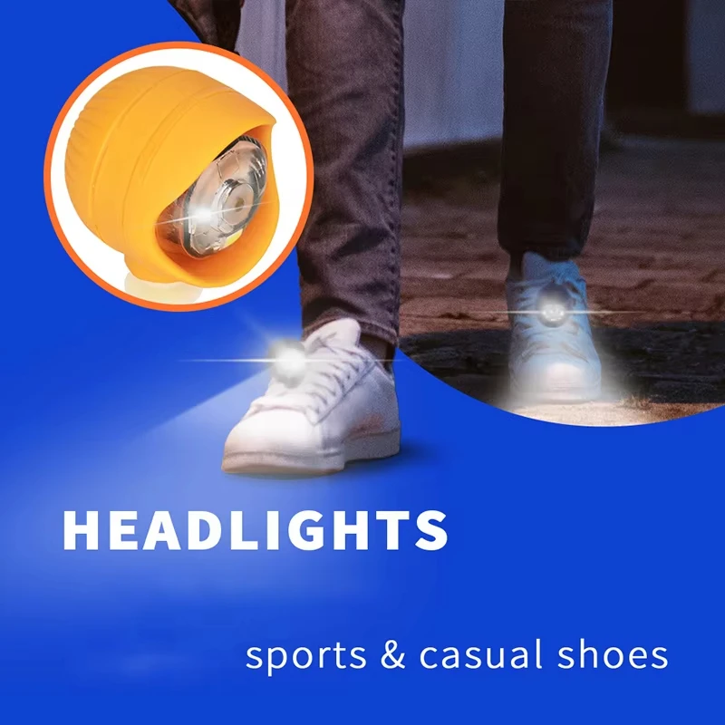 2 luci per scarpe, accessori per ciondoli per scarpe impermeabili per scarpe Crocs, 3 modalità di luce per passeggiate per cani da campeggio, per regalo per bambini adulti