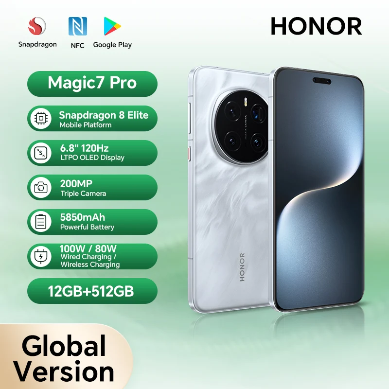 【世界初公開】グローバル版 HONOR Magic7 Pro 5Gスマートフォン Magic 7 Pro Snapdragon 8 Elite 120Hz OLEDスクリーン 100W急速充電