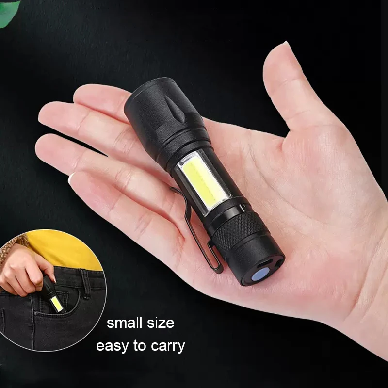 Mini linterna Led portátil de alta potencia, foco con Zoom, XP-G, Q5, linterna de Flash, ajustable, resistente al agua