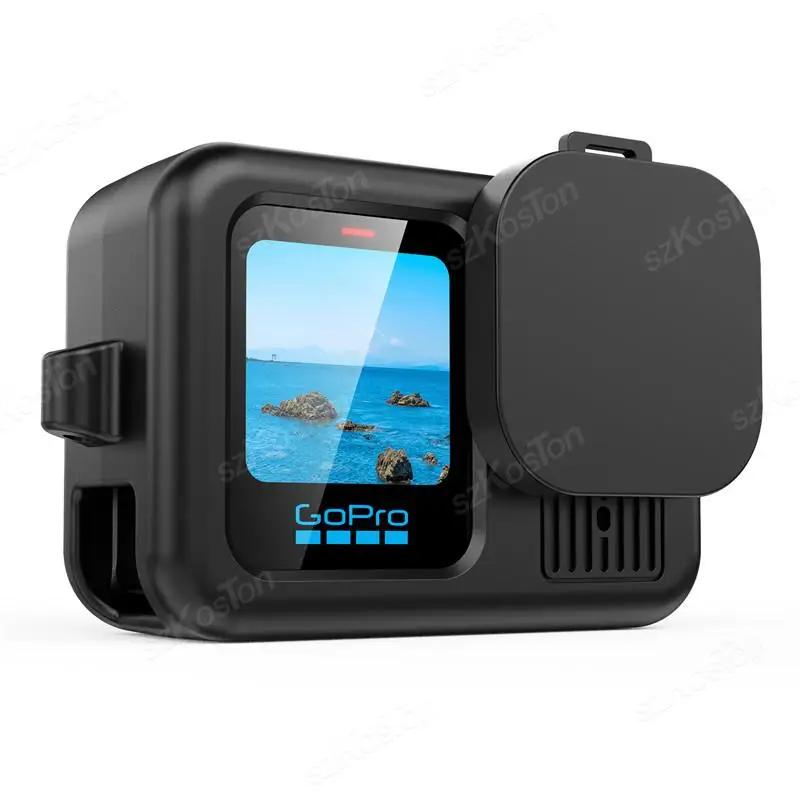 GoPro Hero 13 용 보호 실리콘 케이스 Go Pro 액세서리 용 검정색 강화 유리 화면 보호기 필름 렌즈 캡 커버