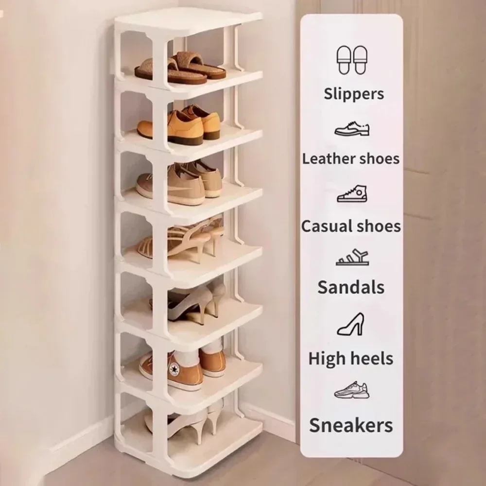 9 ชั้นชั้นวางรองเท้ารองเท้าOrganizerมุมผนังSTACKABLEประหยัดพื้นที่แคบรองเท้าชั้นเก็บตู้ชั้นวางรองเท้า