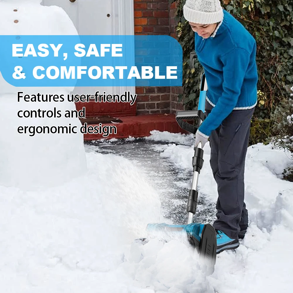 Winter Cordless Snow Shovel Cordless Battery Snow Blower with Adjustable Handle Fit Patio Deck Driveway Lithium Battery