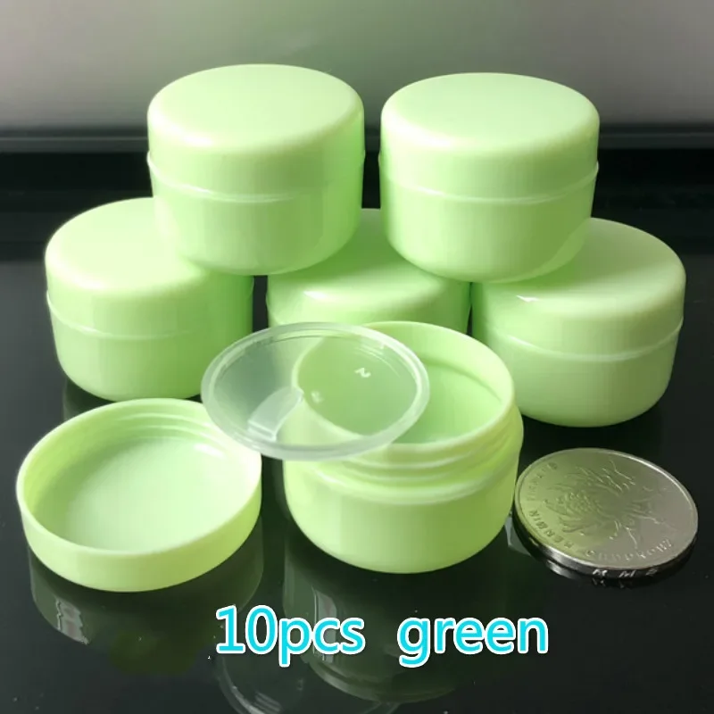 10 Cái/bộ 10G Lọ Chiết Nhựa Trống Trang Điểm Bình Nồi Du Lịch Mặt Kem Dưỡng Da Hộp Đựng Mỹ Phẩm 5 Màu Đính Hạt lưu Trữ