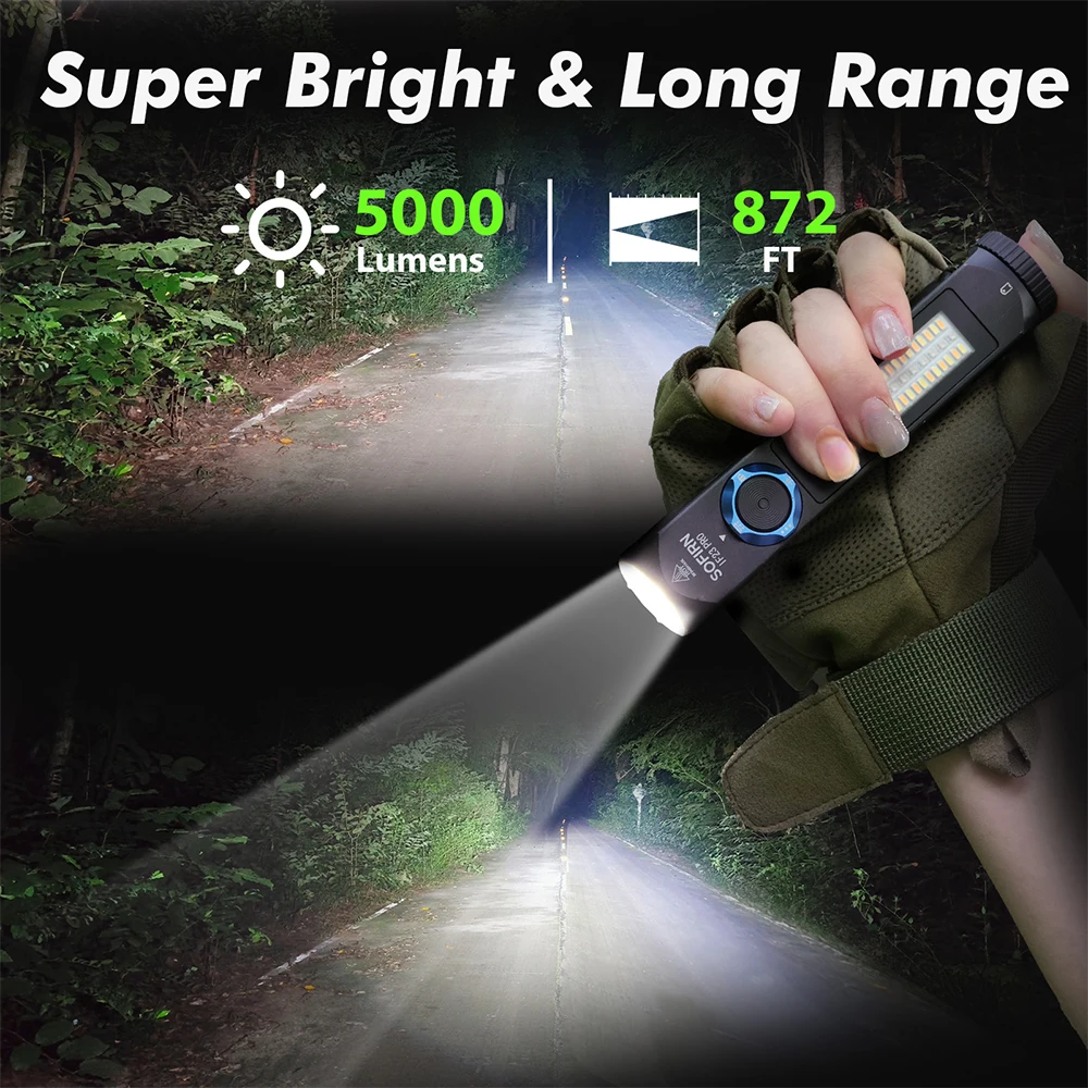 Sofirn IF23 PRO RGB luz 5000lm XHP70B potente linterna LED 21700 5V 3A USB C antorcha recargable con magnético