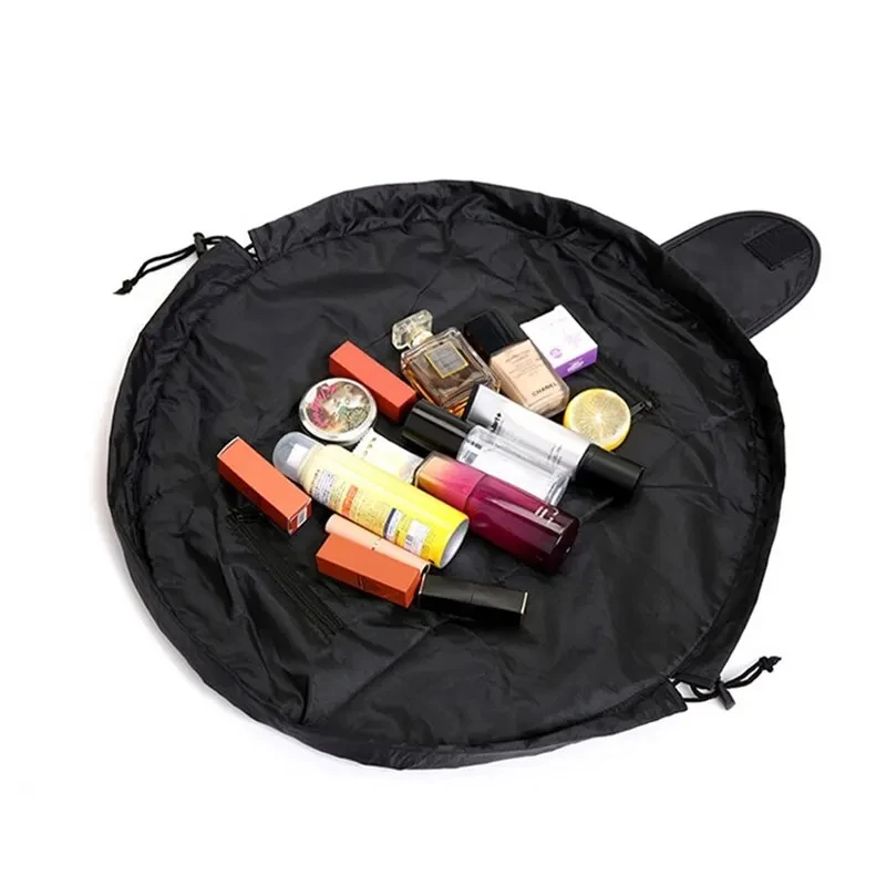 Drawstring Elastic Makeup Storage Bag Women Portable Travel Black Large Capacity Portables Handbag Storage-Bags Trendy