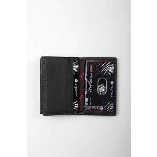 Dompet Kartu Hitam Kulit 2305T