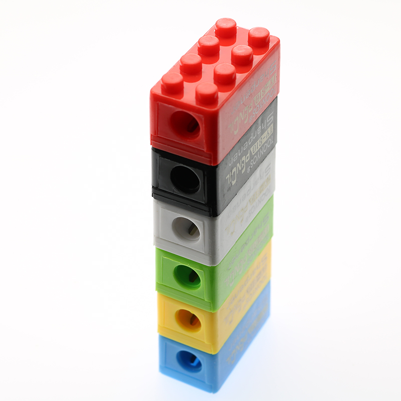 5-50pcs Building Blocks ดินสอ Sharpener การ์ตูนพลาสติกเด็กสํานักงานและโรงเรียนเครื่องเขียนนักเรียนสุ่ม Supply