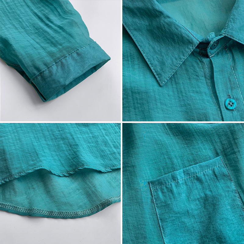 Csa de Proteção Solar de Manga Longa em Seda Gelada para Mulheres, Csa de Chiffon Ultra Leve, Jaqueta de Alta Qualidade...