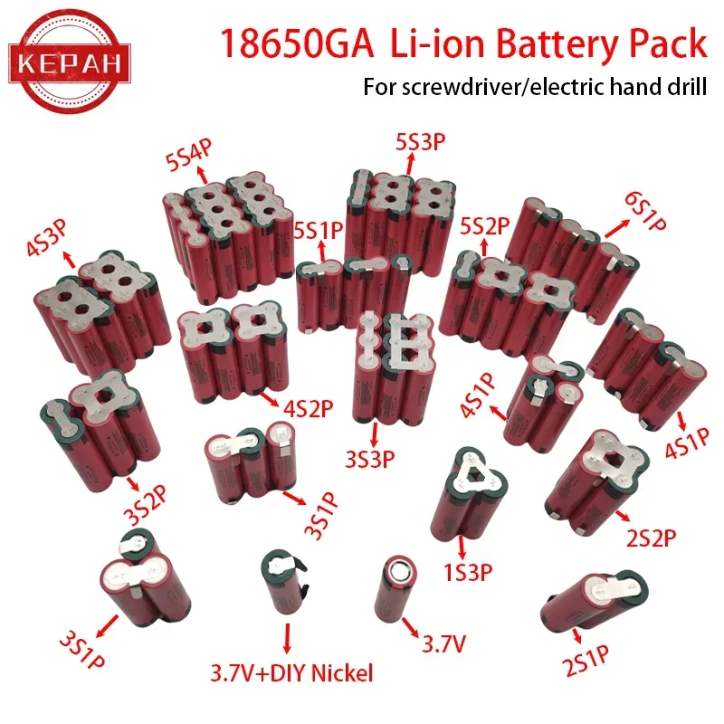 Batería NCR18650GA personalizada 2s1p 3s1p 4s1p 5s1p 5S2P 6s1p 3,7 V-25,2 V 3500mAh 30A destornillador taladro eléctrico batería Li-lon