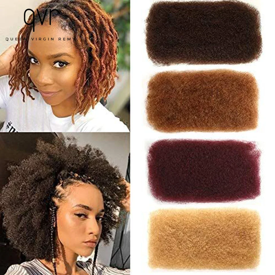 Qvr remy Bulk Haar kein Aufsatz peruanische afro verworrene lockige Welle qvr Menschenhaar Bulk für 1pc Flechten natürliche Farbe Zöpfe Haar
