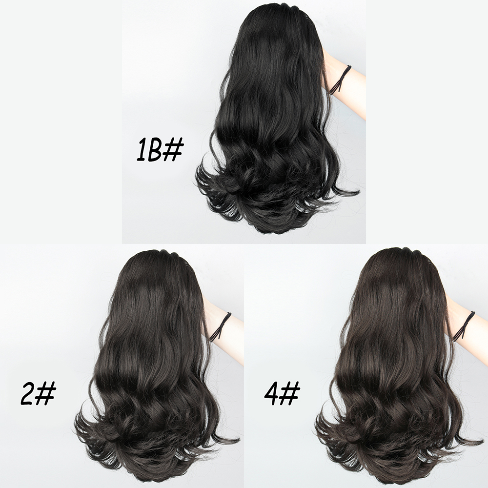 LISI ガール合成 18 "テールワーピング変態ストレート巾着ポニーテールかつら黒ポニーテールヘアエクステンション女性のための