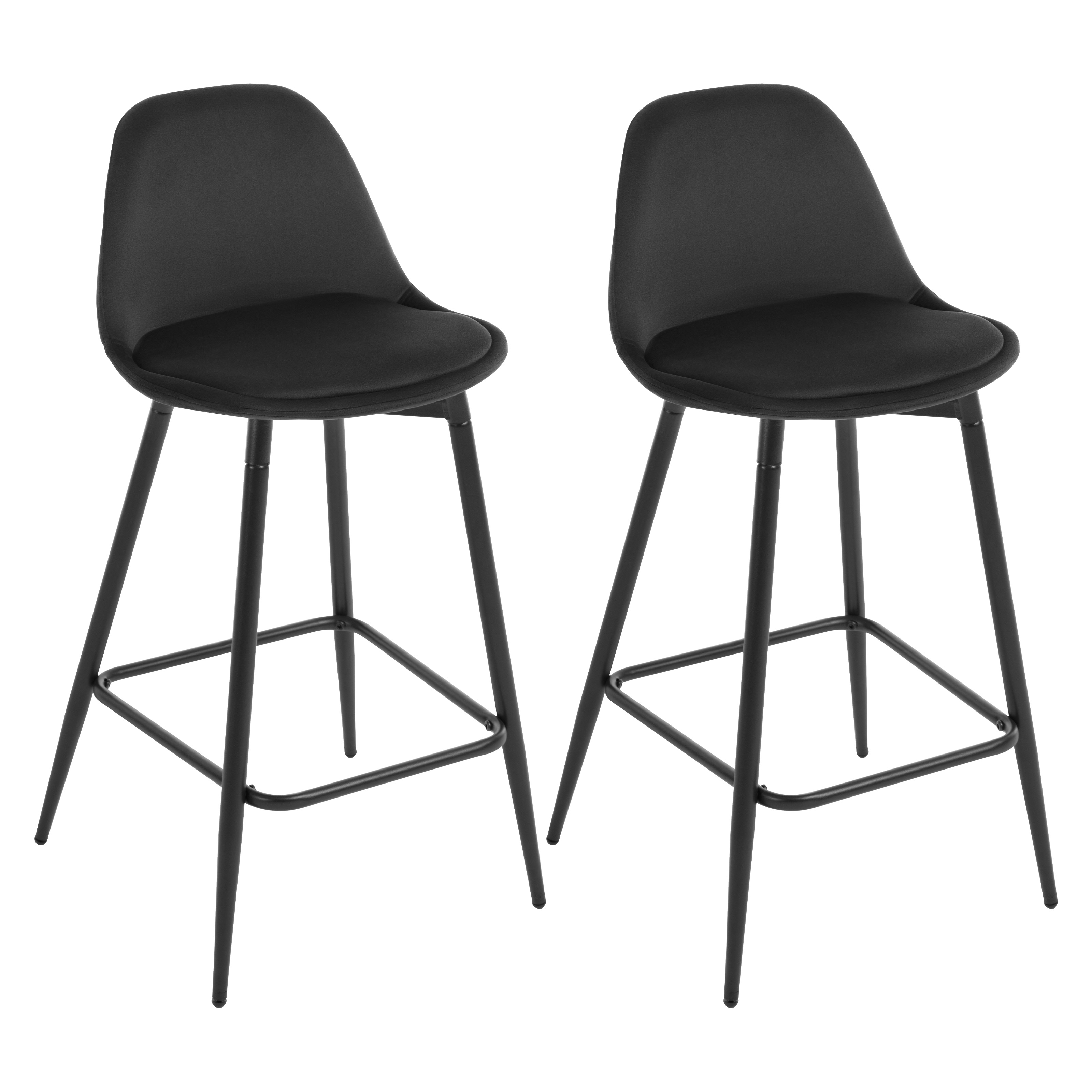 2PCS/SET Bar Stools Velvet/PP High Kitchen Stools with Footrest and Backrest Chairs for High Bar Counter Kitchen Dining Room