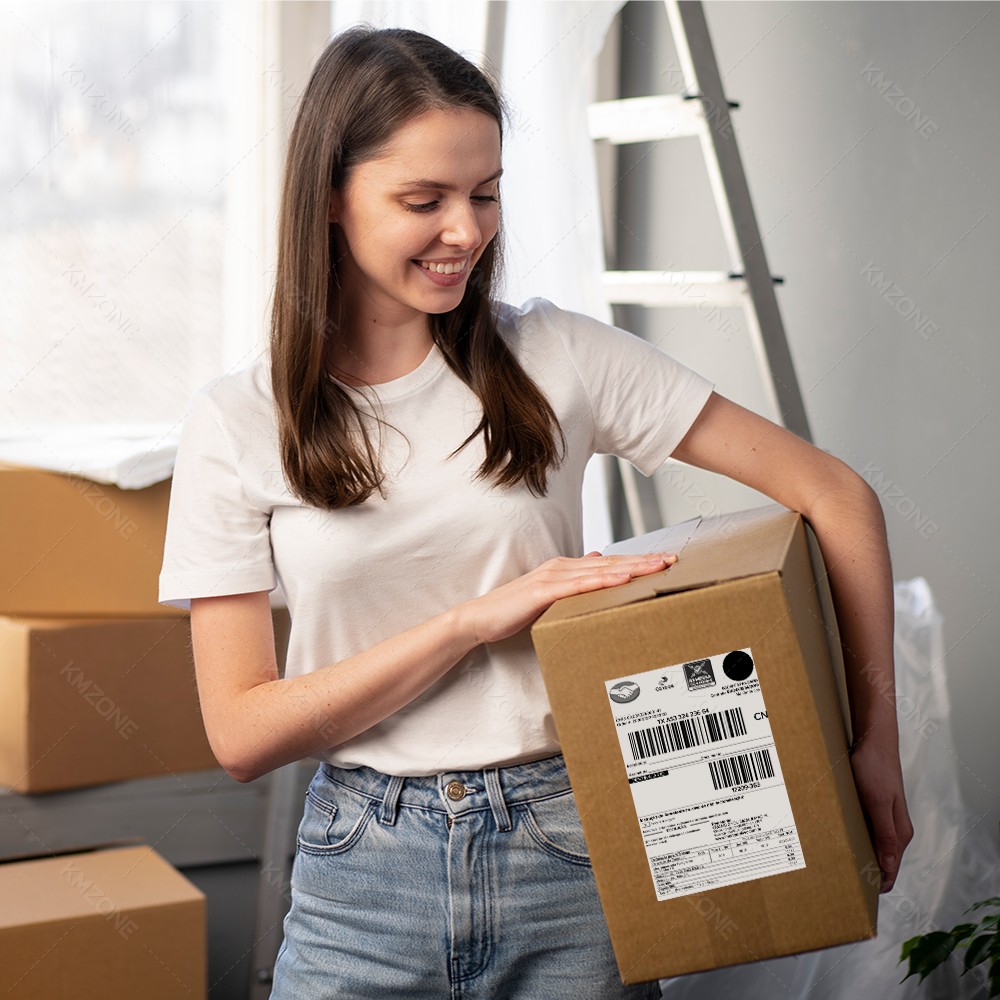 4 x 6 Thermoetiketten für den Versand, Etikettendrucker, 100 Stück, 500 Stück, weiße Versandetiketten, 4 x 6 direkte Thermoetiketten, fächerförmig, BPA-frei