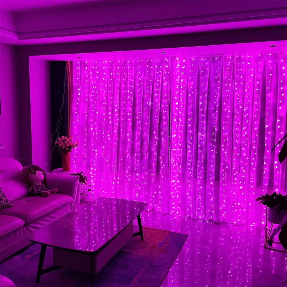 Girlande Lichterkette LED Outdoor Garten Lichterkette 8 Modus USB Vorhang Licht Hochzeit Weihnachts feier Urlaub Dekoration