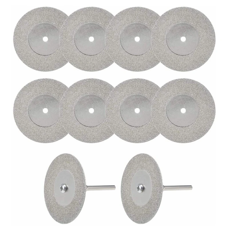 10 Mini Nhám Cắt Kim Cương Bộ Đĩa Dremel Rotary Cắt Lưỡi Cưa Trục Nghiền Đĩa Có Mandrel Xoay dụng Cụ