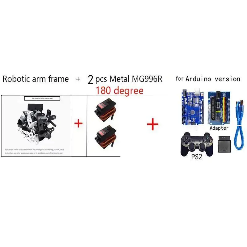 MG996 2 DOF Obrotowy manipulator robota Zestaw mechanicznego gimbala ze stopu metali dla robota Arduino z programowalnym zestawem do samodzielnego montażu Ps2 Control