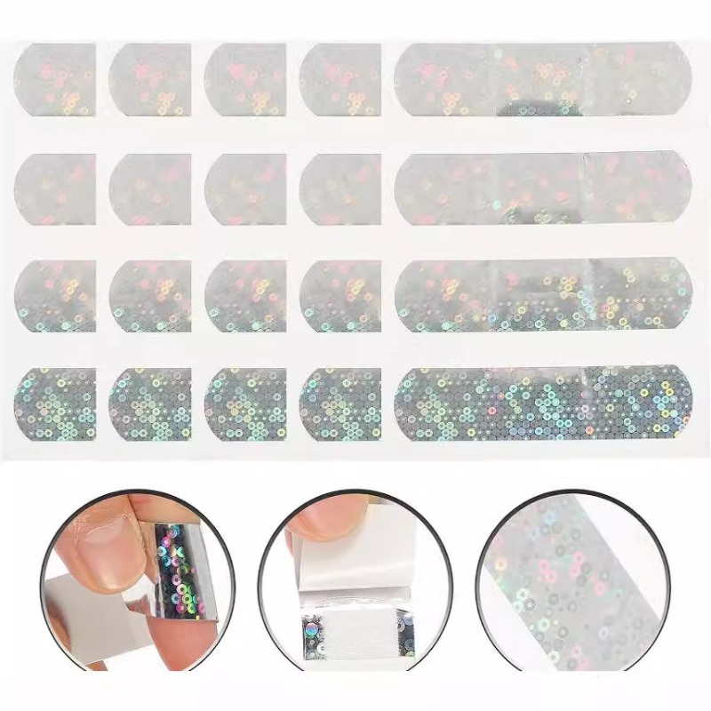 50 teile/satz Laser Farbe Pflaster Stern Streifen Form Gips Holographische Farbe Patch für Wundauflage Mode Klebe Bandagen