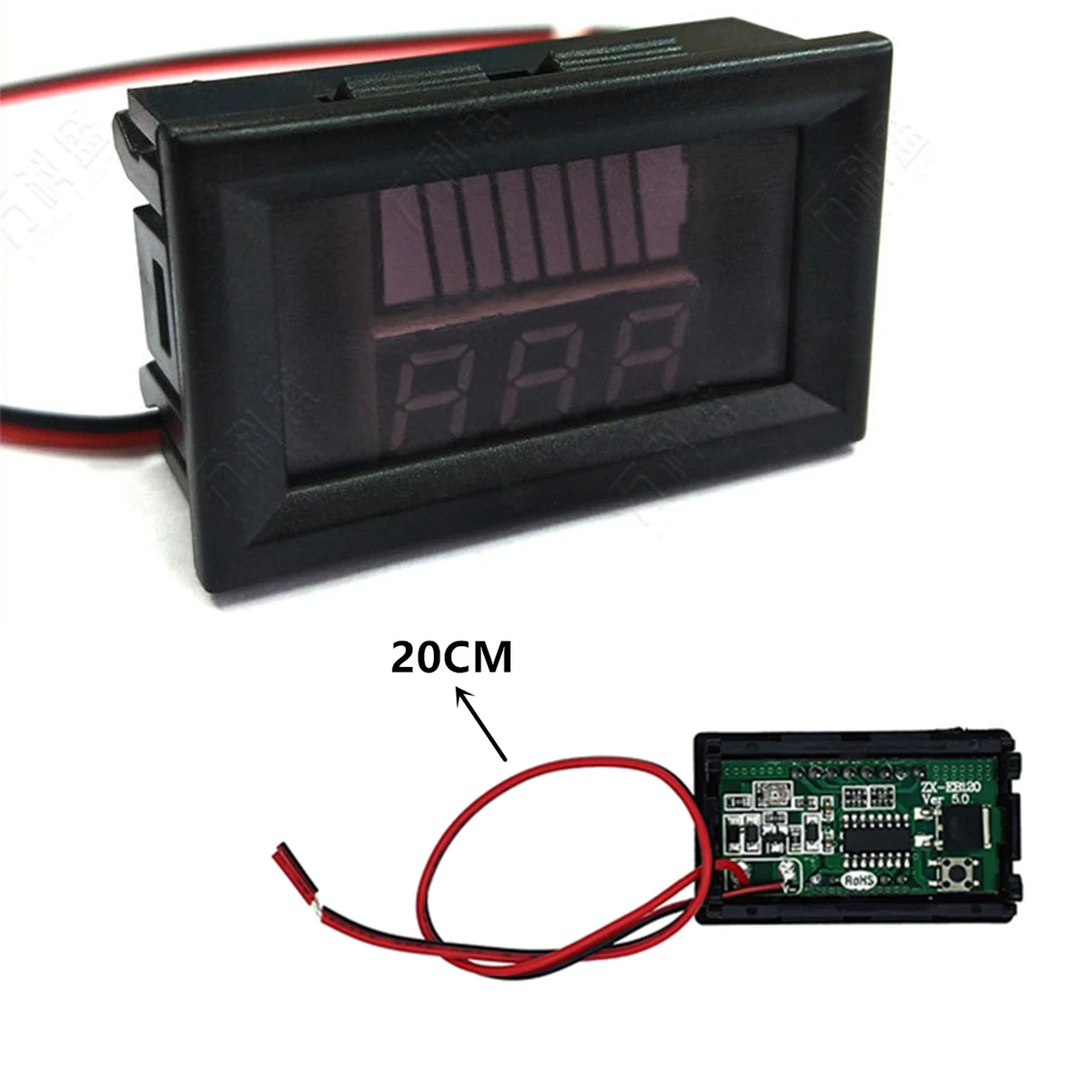 0.56 ''สีแดงสีฟ้า LCD Digital Voltmeter 12V 24V 60V 72V แบตเตอรี่ตัวบ่งชี้ความจุตะกั่วกรดรถรถจักรยานยนต์เครื่องทดสอบแรงดันไฟฟ้า