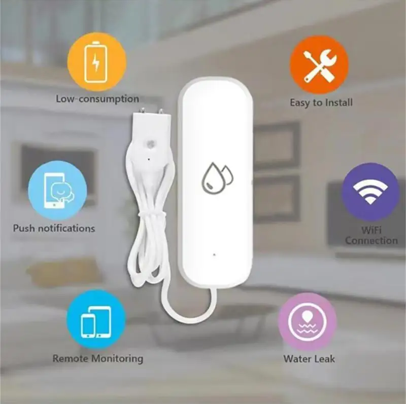 Tuya WiFi And ZigBee Water Sensor Leakage Alarm Flood Leak Detector Smart Home APP Remote Control Smart Home Security Protection